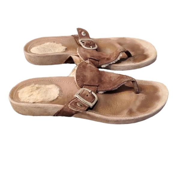 Ugg Australia Womens Sandals Leather buckle strap slip on shoes sz 8 - Picture 1 of 11